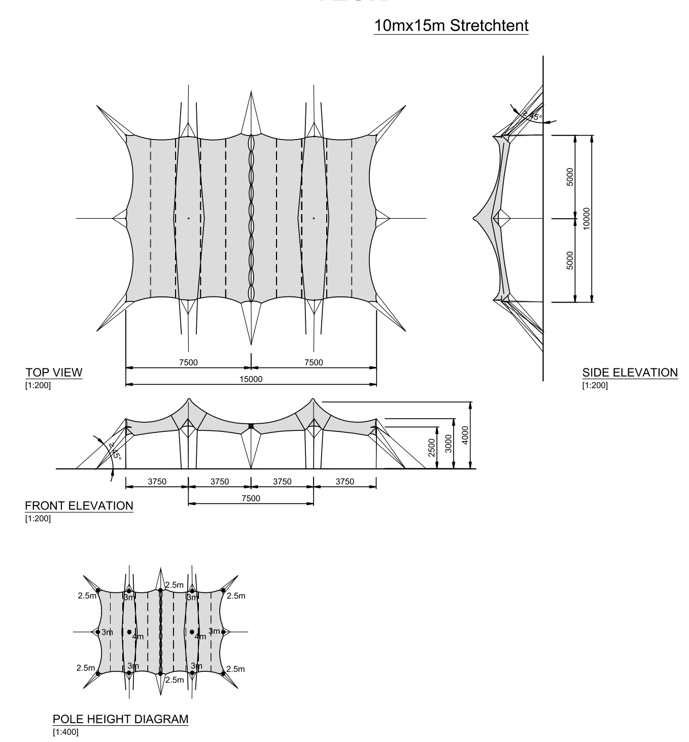 StretchZelt "EuroStretch African B1" 740g Heavy-Weight Membran Zelttuch